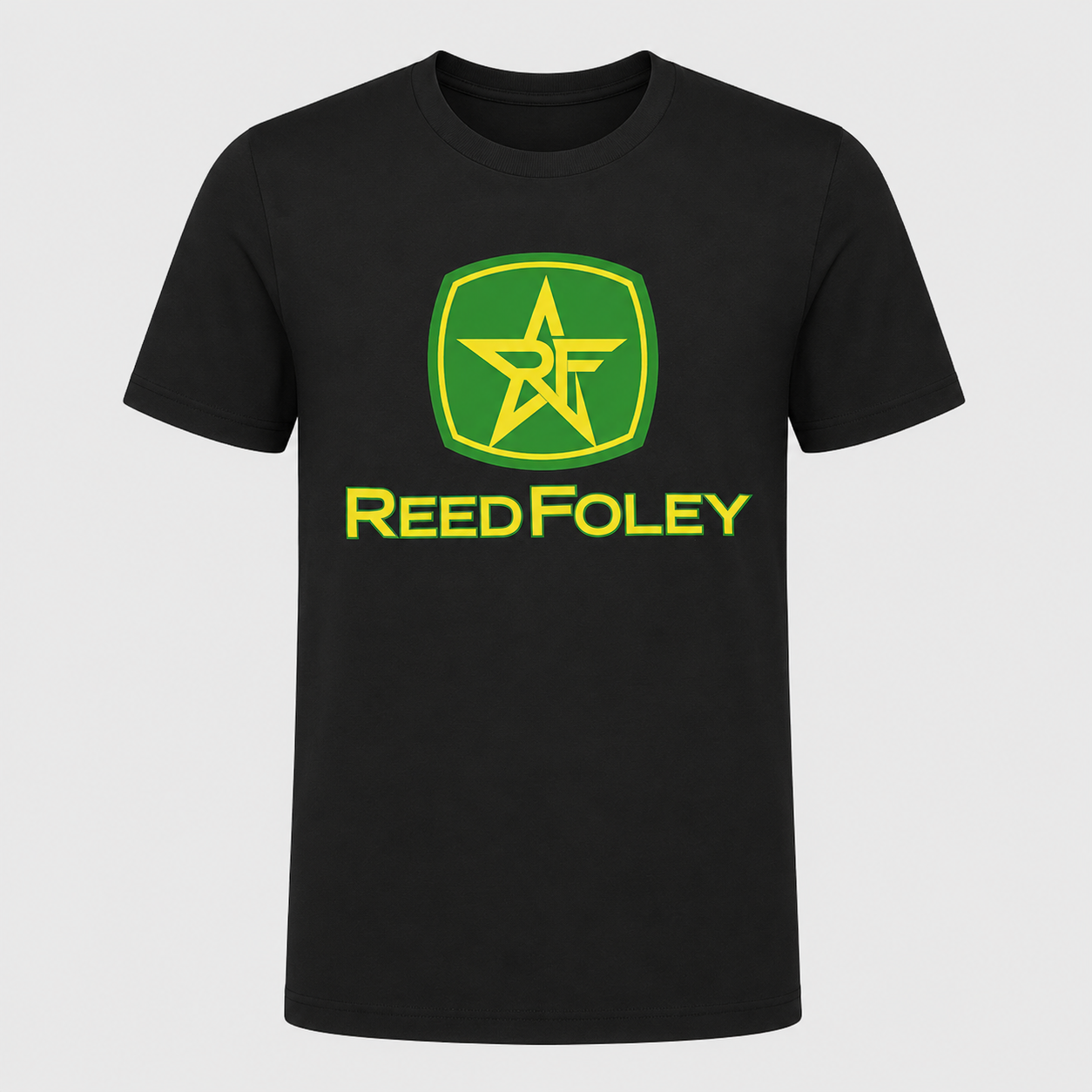 Reed Foley Green & Yellow Logo Tee - Black